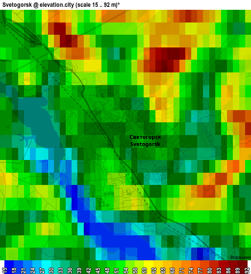 Svetogorsk elevation map