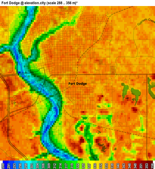 Fort Dodge elevation map