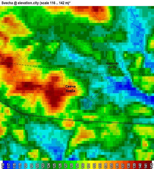 Svecha elevation map