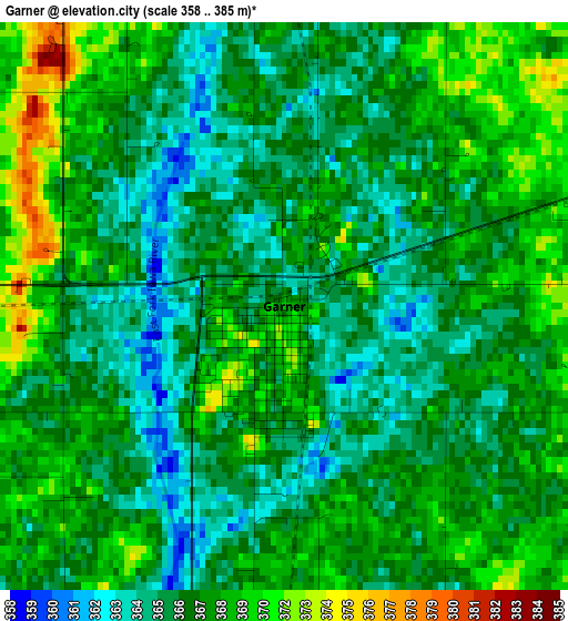 Garner elevation map