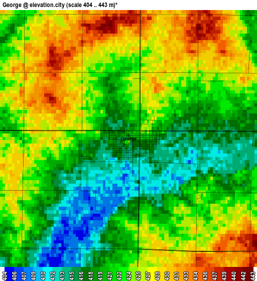 George elevation map