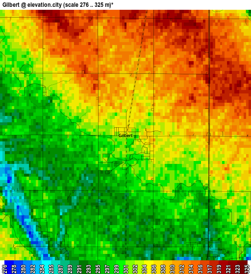 Gilbert elevation map