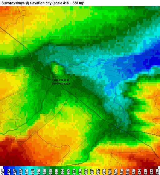 Suvorovskaya elevation map