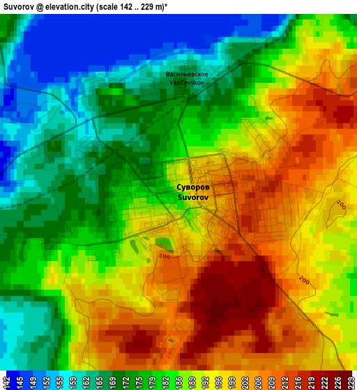 Suvorov elevation map