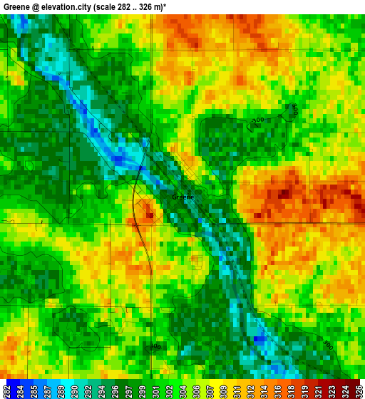 Greene elevation map