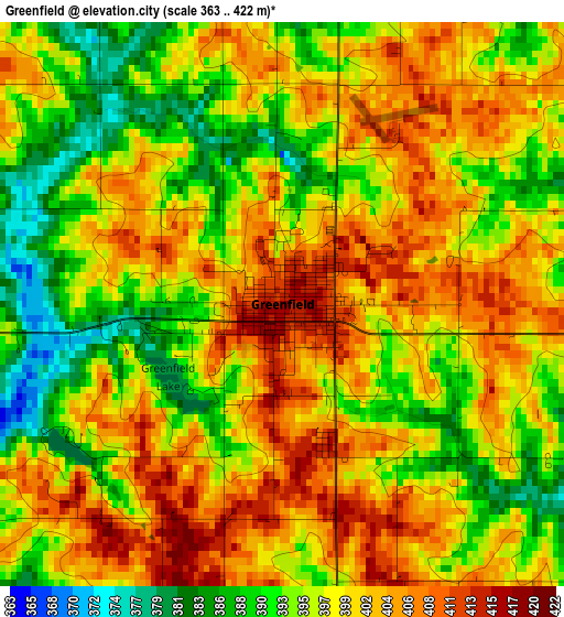 Greenfield elevation map