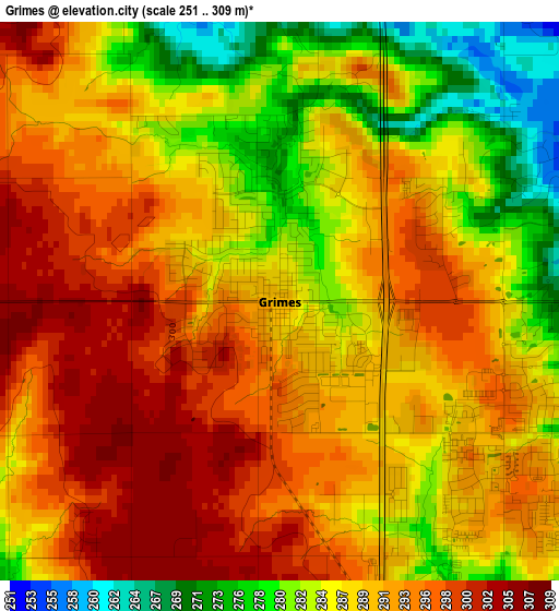 Grimes elevation map