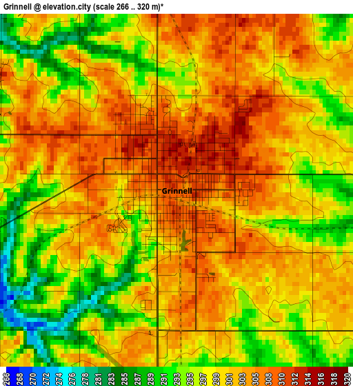 Grinnell elevation map