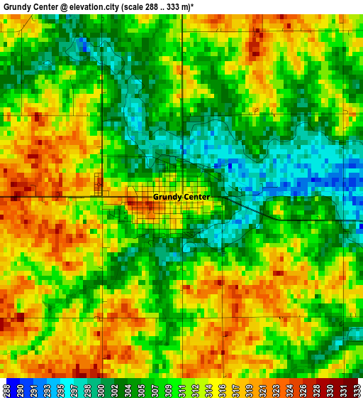 Grundy Center elevation map