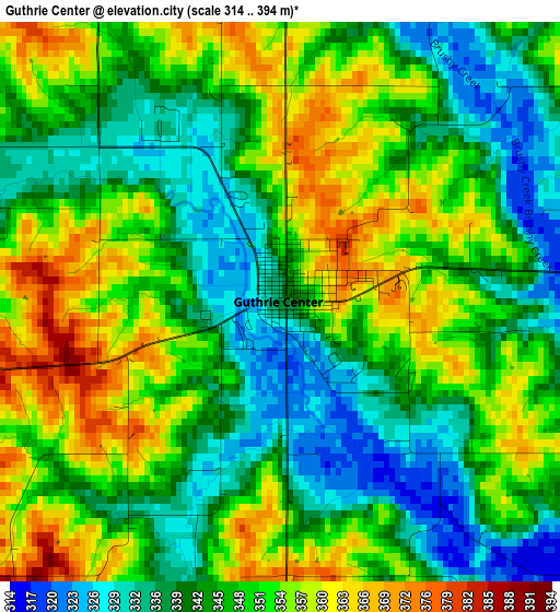 Guthrie Center elevation map