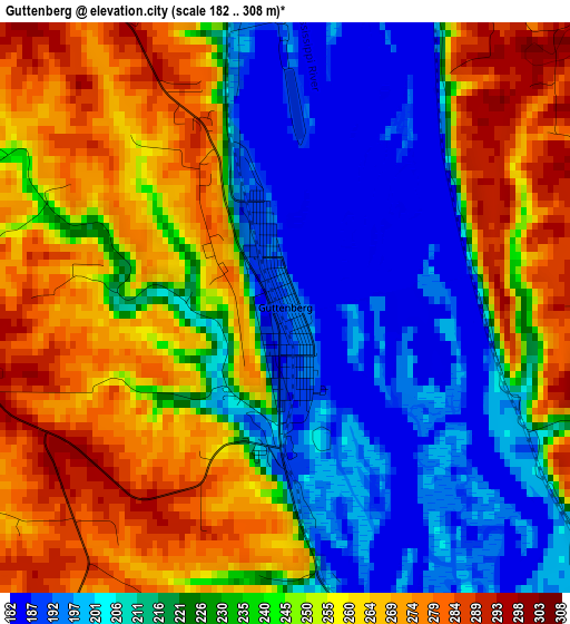 Guttenberg elevation map