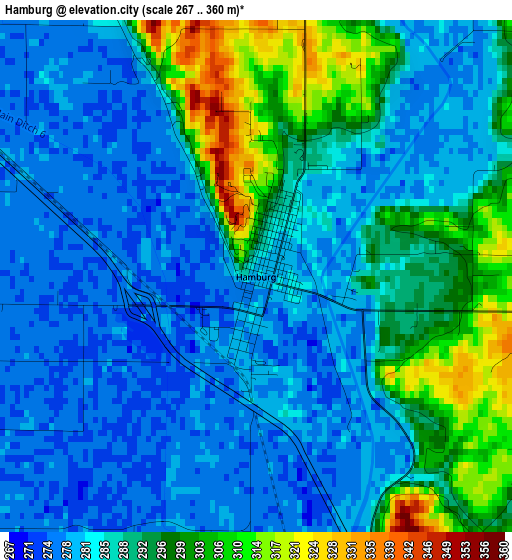 Hamburg elevation map