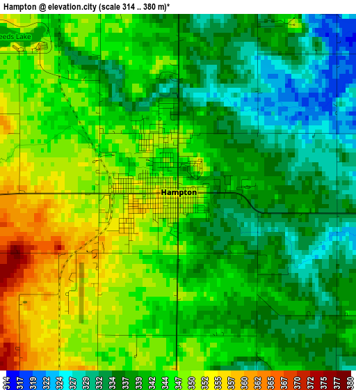 Hampton elevation map