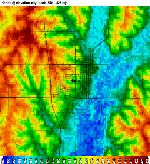 Harlan elevation map