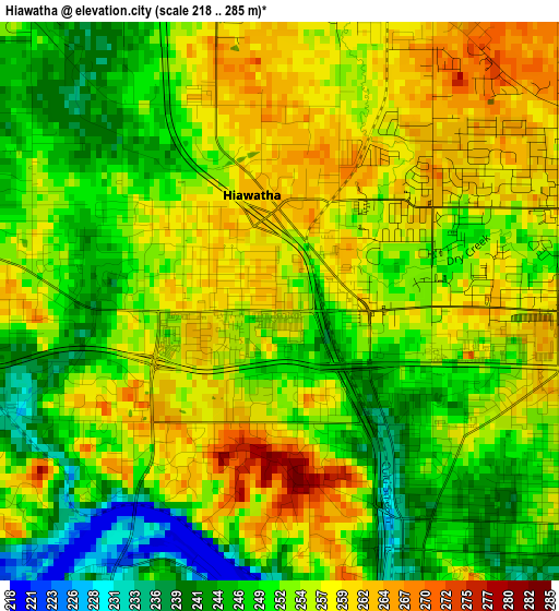 Hiawatha elevation map