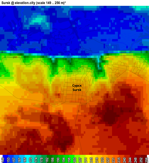 Sursk elevation map