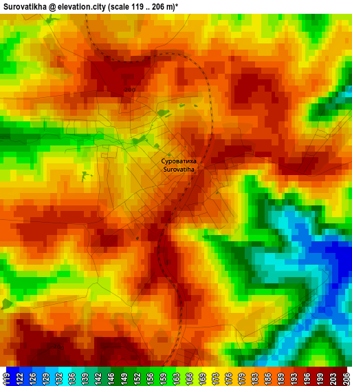 Surovatikha elevation map