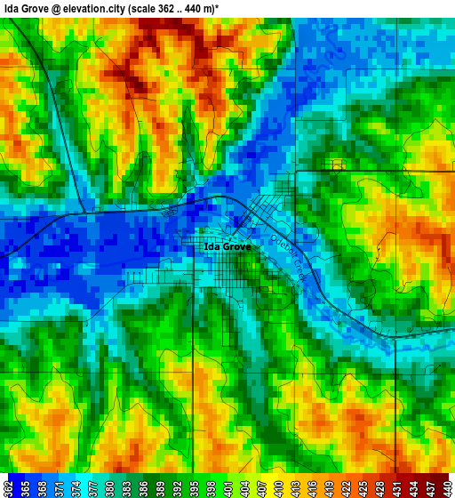 Ida Grove elevation map