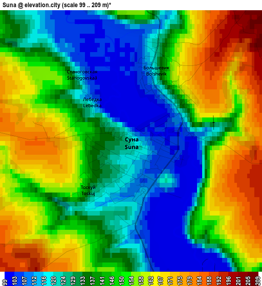 Suna elevation map