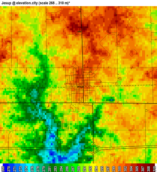 Jesup elevation map