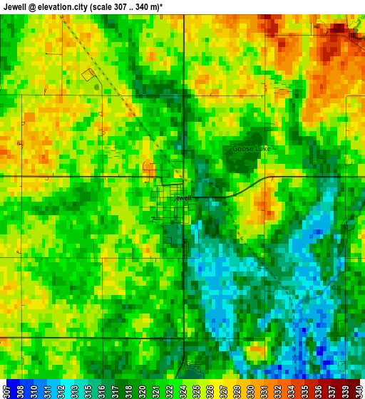 Jewell elevation map