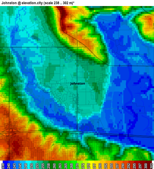 Johnston elevation map