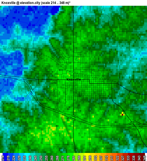 Knoxville elevation map