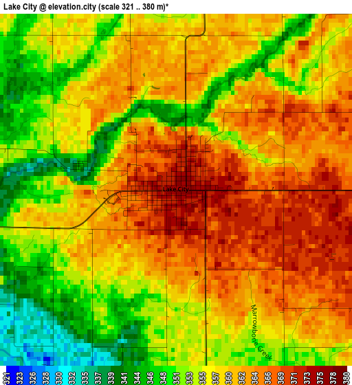 Lake City elevation map