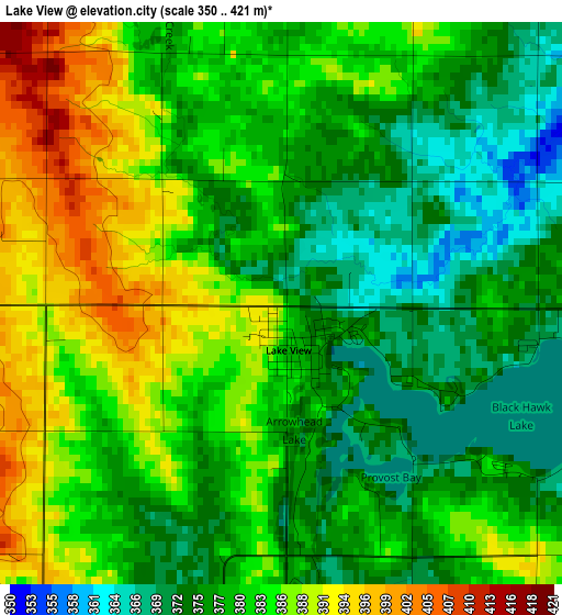 Lake View elevation map