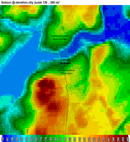 Suksun elevation map