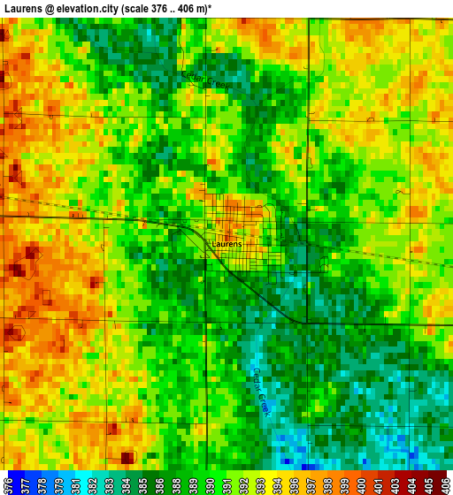 Laurens elevation map