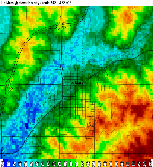 Le Mars elevation map