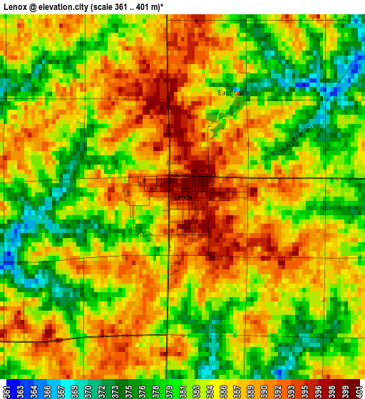 Lenox elevation map