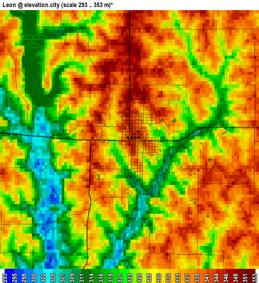 Leon elevation map