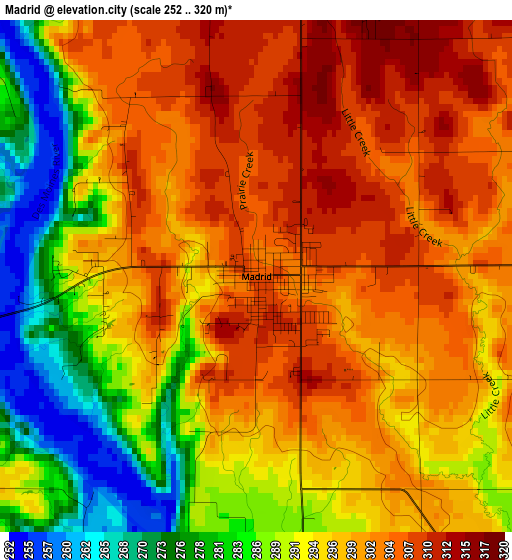 Madrid elevation map