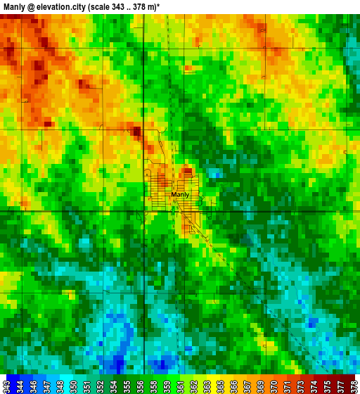 Manly elevation map