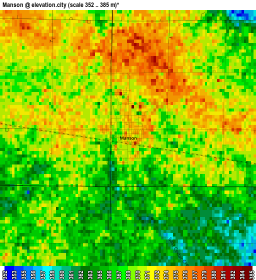 Manson elevation map