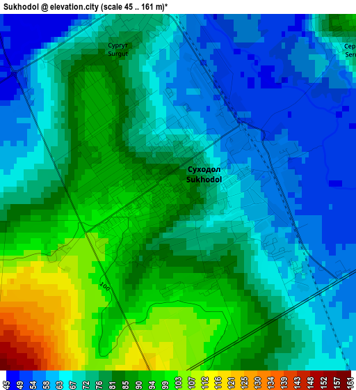 Sukhodol elevation map