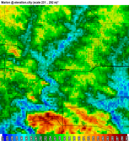 Marion elevation map