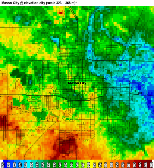 Mason City elevation map