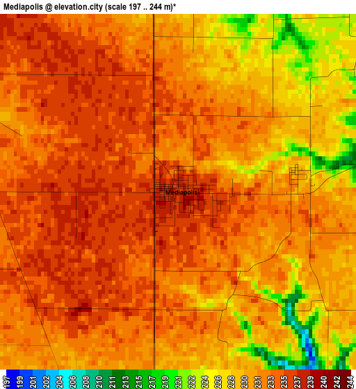 Mediapolis elevation map