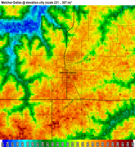 Melcher-Dallas elevation map