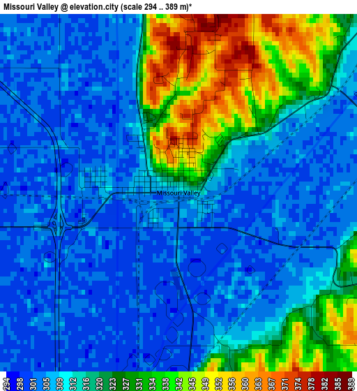 Missouri Valley elevation map