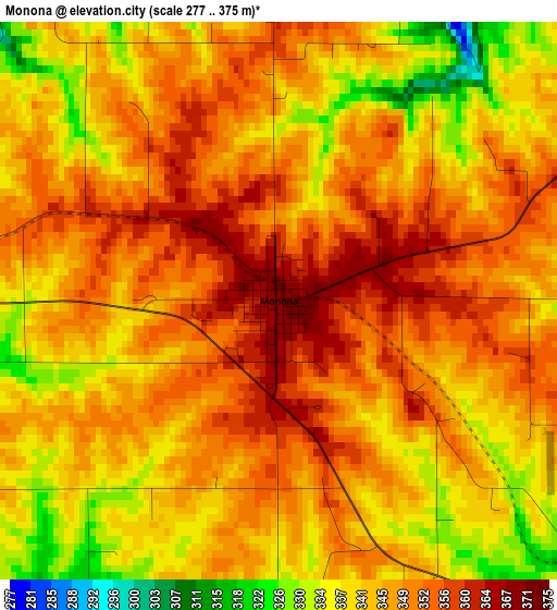 Monona elevation map