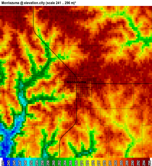 Montezuma elevation map