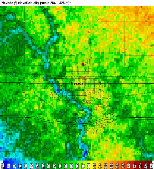 Nevada elevation map