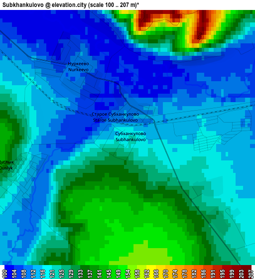 Subkhankulovo elevation map