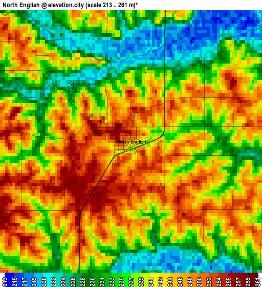 North English elevation map