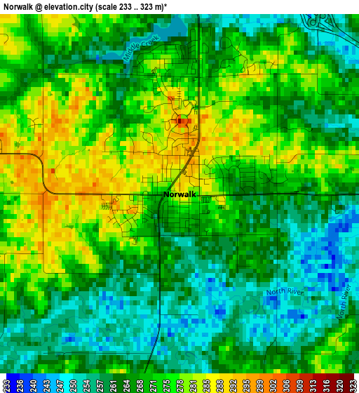 Norwalk elevation map