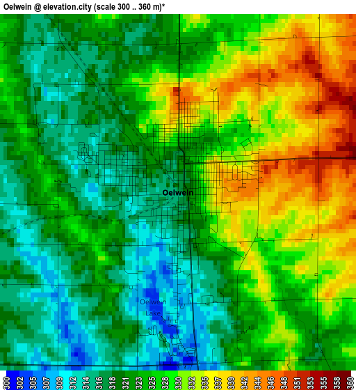 Oelwein elevation map